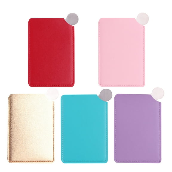 Himition 5pcs Pack Makeup Mirrors Portable Cosmetic Mirrors Thin Pocket Mirror for Girls Women Ladies