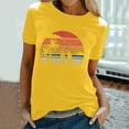 thumbnail image 2 of WREESH Womens Fashion T-Shirts Spring Summer Adult Short Sleeve Round Neck Printing Casual Blouse T-Shirt Tops Shirt Pullover Yellow, 2 of 5