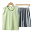 thumbnail image 2 of Taqqpue Boys Clothes Outfits 2pcs Set Kids Summer Sleeveless Crewneck Soft Comfy Casual T Shirts and Shorts Set 2-16 Years, 2 of 5