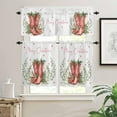 thumbnail image 2 of Christmas Western Kitchen Curtains and Valances Set, Rod Pocket Curtains Tier Farmhouse Window Curtains 36 Inch Length, Farmhouse Cowboy Boots Star Leaves 3 Piece Kitchen Curtains Set, 2 of 6