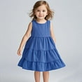 thumbnail image 2 of Agkizg Girls Sleeveless Tank Dresses Crewneck Solid Color Casual A Line Cottons Girl Sundress Dresses, 2 of 5