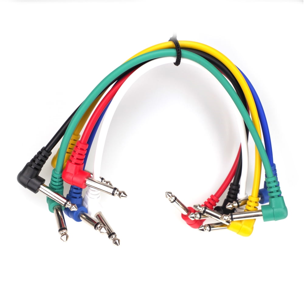 Luosky 6 Colors Electric Guitar Effect Patch Cable Wire Audio Connection Cable Cord 1/4 Inch TS Male Plug 30cm 