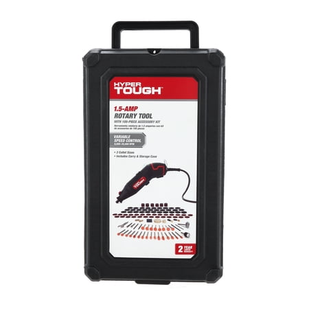 HYPER TOUGH 1.5 AMP CORDED ROTARY TOOL WITH 105 ACCESSORIES, 120V VARIABLE SPEED AND STORAGE CASE