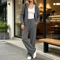 thumbnail image 6 of vdgthytj Sweatsuits Women 2 Piece Outfit Full Zip Long Sleeve Hooded Jackets Drawstring Straight Leg Pants Fall Casual Athletic Sets(X-Large,Dark Gray), 6 of 7