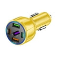 Amber Phone Charger 5 Port 3USB 2pd Interface Car Phone Charger With Voltage Display PD 30W