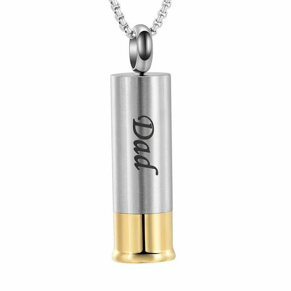 Constantlife Engraved Cylinder Pendant Personalized Cremation Jewellery Urn For Ashe Necklace for Dad