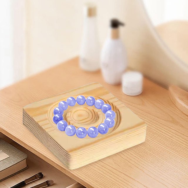 Soporte de bandeja de exhibición de brazalete de pulsera de madera organizador de almacenamiento de joyería soporte regalo de cumpleaños para Cuadrado Amarillo Claro Salvador Dali Bandeja para brazalete