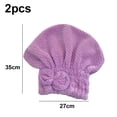 thumbnail image 2 of Paquete de 2 gorros de microfibra para secar el cabello, suaves y ultraabsorbentes, 2 of 5