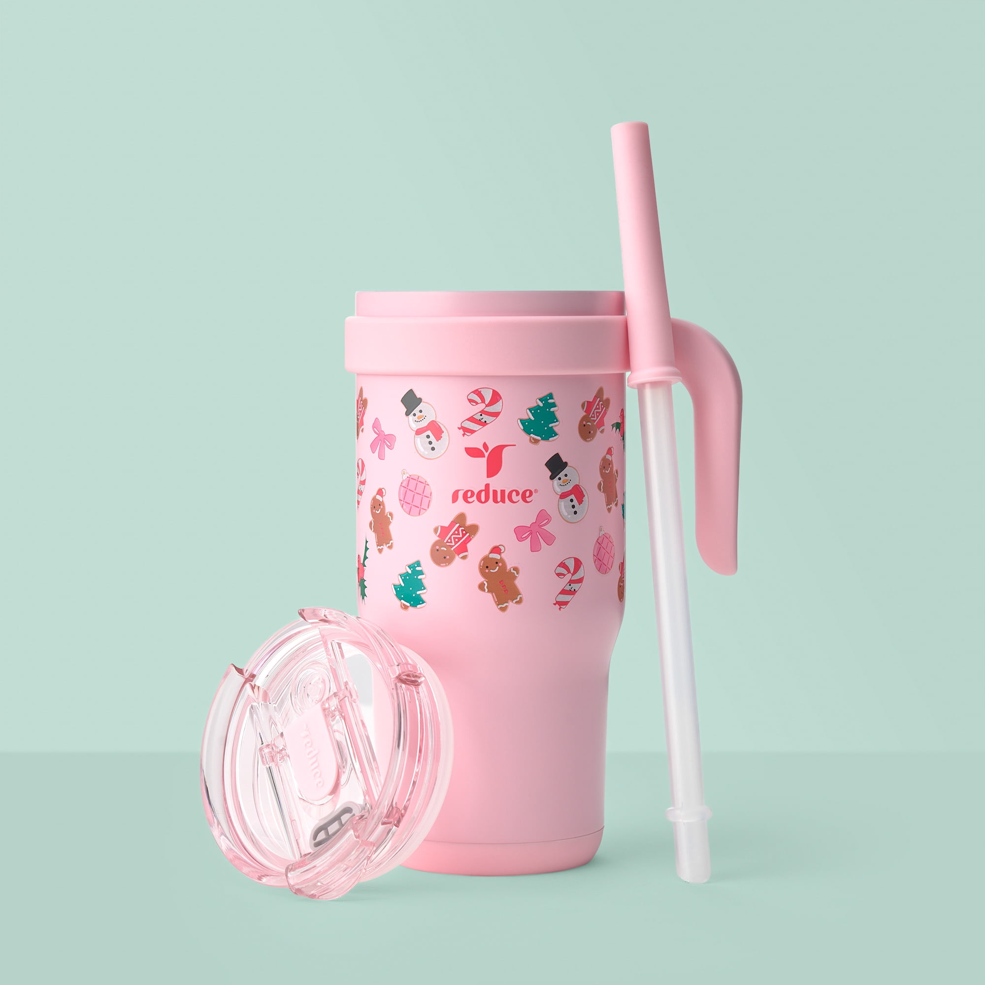 Reduce Coldee Kids Tumbler with Spill-Proof Straw & Handle. Insulated Stainless Steel 18 oz, Sweet Treats