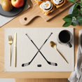 thumbnail image 2 of Beige Placemats Set of 8, Simple Gradient Ice Hockey Funny Sport Game Art Placemats for Dining Table, Place Mats for Kitchen Tabletop, Waterproof Wipeable Dining Table Mats Set, 2 of 9