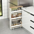 thumbnail image 2 of Costway Rolling Kitchen Slim Storage Cart Mobile Shelving Organizer w/ Handle, 2 of 10