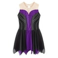 thumbnail image 3 of Alvivi Kids Girls Ballet Dance Gymnastics Leotard Dress Figure Ice Skating Performance Costume Purple 6, 3 of 5