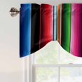 thumbnail image 5 of Mexico Colorful Stripes Tie Up Valances Curtain, Adjustable Kitchen Vertical Striped Valances for Windows Decor, Rod Pocket Short Curtains Set for Bedroom/Bathroom, 60"x18", 5 of 9