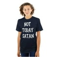 thumbnail image 3 of Not Today Satan Funny Christian Men's Graphic T Shirt Tees Brisco Brands S, 3 of 6