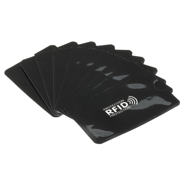 Uxcell Protector NFC Holder Fundas para tarjetas de crédito con bloqueo RFID Negro 10Pack