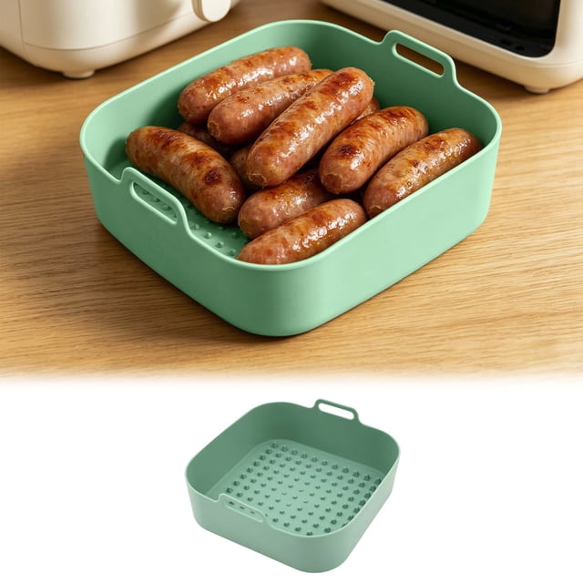 Klonfd Doublure de Cuisson Carrée en Silicone Résistante à la Chaleur et Réutilisable pour Friteuse à Air Chaud Domestique