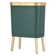thumbnail image 2 of Advancent Bote de basura de plástico eficiente y duradero para cocina - Cubo de basura de dormitorio delgado fácil de liviano Suministros de limpieza para el hogar oro Verde (15L33.2*19.6*48.5cm, 2 of 6