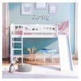 Low Loft Bed with Slide,Kids Loft Bed with Security Guardrail & Ladders