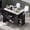 Black, variant on 50.7" Kitchen Island with Tilt Trash Cabinet & Pull-Out Organizer, Rolling Cart with Drop Leaf, 2 Drawers, 1 Door, Faux Marble Top, for Kitchen, Dining, White