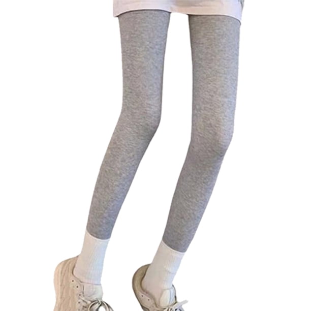 Qarigey Mallas de longitud completa para mujer, forro de felpa grueso cálido para niñas, trabajo, escuela, entrenamiento, deportes, pantalones Prendas para la parte inferior del cuerpo Gris claro L Qarigey AP012529-01