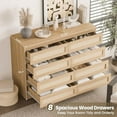 thumbnail image 6 of Garvee Dresser for Bedroom, Rattan 8 Drawer Double Dresser, Wood Dressers and Chest of Drawers, Dresser Organizer for Bedroom, Living Room, Hallway, Oak Color, 6 of 7