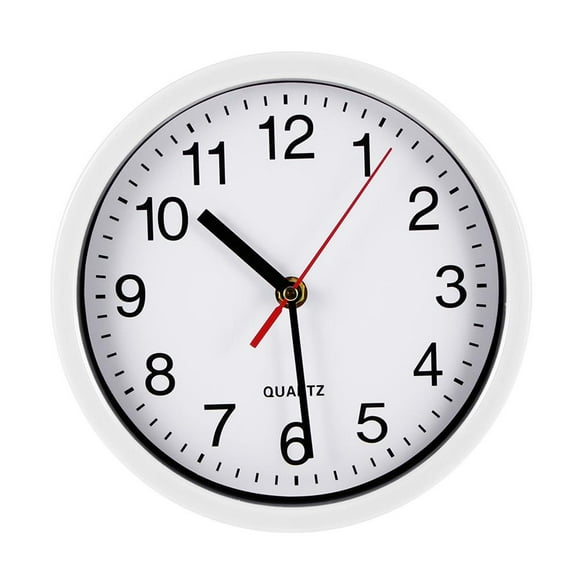 Baohd 8 Inch Round Quartz Wall Clock Bedroom Silent Movement Sweep Clocks Battery Powered Home Decoration Hanging Ornament Office White
