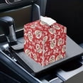thumbnail image 7 of POLERO Leather Tissue Box Cover Cartoon Santa, Modern Square Tissue Box Holder for Creative Decorative, Ideal for Bathrooms/Office/Car/Nightstand/Dining Table, 5.1"X5.1"X5.5", 7 of 7