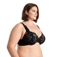 thumbnail image 2 of Curve Muse Women's Plus Size Add 1 and a Half Cup Push Up Underwire Convertible Lace Bras -2PK-Black,Dark Pink-32B, 2 of 6