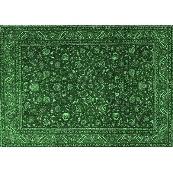 Ahgly Company Indoor Rectangle Persian Emerald Green Traditional Area Rugs, 6' x 9'