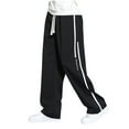 thumbnail image 2 of Mens Baggy Sweatpants Solid Elastic Waist Athletic Pantss With Drawstring Fall Sport Pants With Pocket Black L, 2 of 9