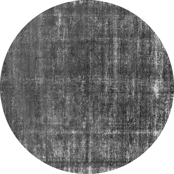 Ahgly Company Indoor Round Oriental Gray Industrial Area Rugs, 7' Round
