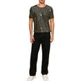 thumbnail image 2 of INSPIRE CHIC Sparkling T-Shirt for Men's Round Neck Short Sleeve Party Clubwear Glitter Top M Golden, 2 of 6