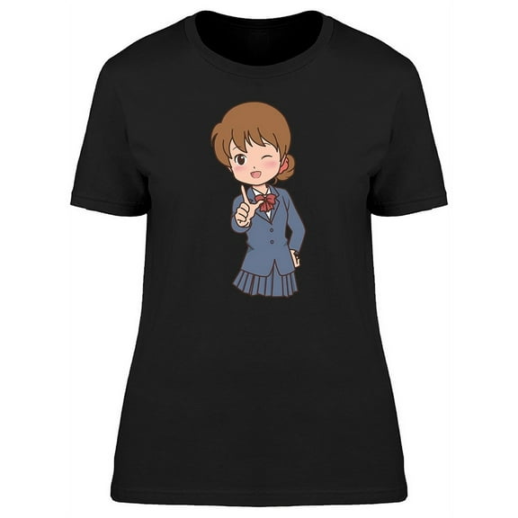 Cute School Girl, Kawaii T-Shirt Women -Image by Shutterstock, Female XX-Large