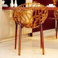 thumbnail image 3 of Siesta Crystal Polycarbonate Modern Dining Chair Transparent Orange, Set of 2, 3 of 4