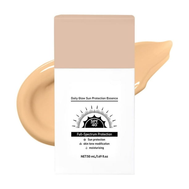 Esencia de protección solar iluminadora diaria, antiedad, base de maquillaje, FPS 40, 50 ml / 1.69 fl oz, blanco marfil