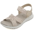 thumbnail image 3 of Sandalias deportivas Sandalias planas Zapatos para caminar con punta abierta Sandalias de cuña baja para mujer, 3 of 9