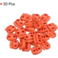 thumbnail image 3 of 0.7x0.8" Cord Locks, 30 Pack Double Hole Spring End Toggle Stopper for Drawstring Bag Shoelaces, Orange Red, 3 of 5