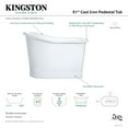 thumbnail image 6 of Kingston Brass VCTND513029 51" Cast Iron D-Shaped Single Slipper Pedestal Tub (No Faucet Drillings), White, 6 of 9
