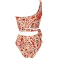 thumbnail image 2 of YAZI Women One Shoulder High Waisted Bikini Tie High Cut Two Piece Swimsuits, 2 of 14