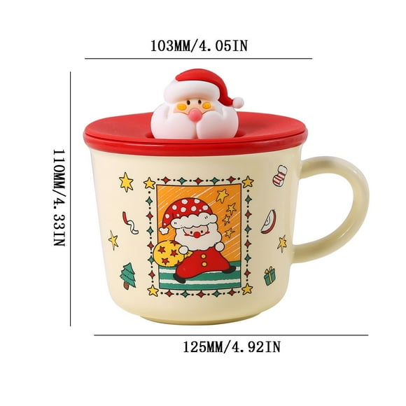 Ceramic Mug with Lid Santa Claus Ceramic Christmas Cup Mug Christmas Christmas Mug Set