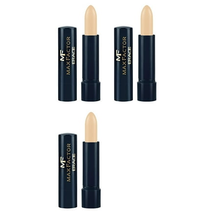 Max Factor Erace Concealer 4.2g (07 Ivory) (Pack of 3) + Schick Slim Twin ST for Dry (Best Concealer For Dry Acne Prone Skin)