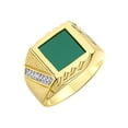thumbnail image 3 of RYLOS Men's Rings 14K Yellow Gold Designer Ring With Diamonds and Green Quartz Rings For Men Size 8, 3 of 6