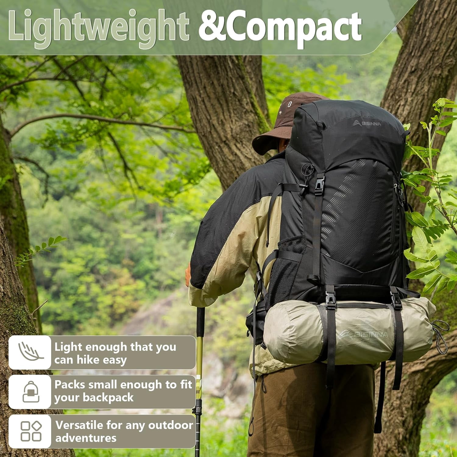 2 Person Camping Tent Lightweight Backpacking Waterproof Windproof Double Layer Outdoor Tents for Family Hiking