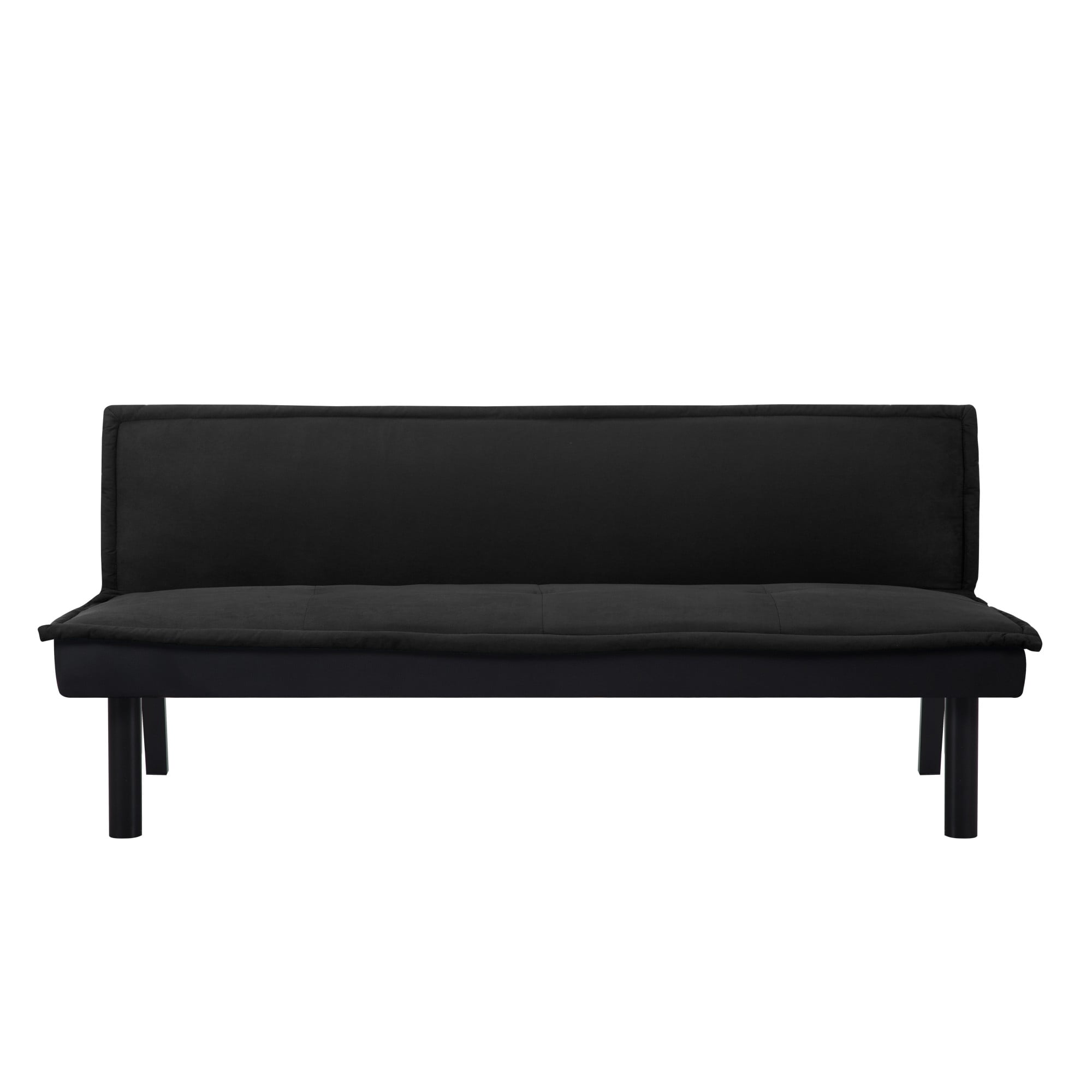 Gewnee Futon Sofa Bed,Modern Velvet Convertible Sofa Bed with 3 Adjustable Backrest Angles,Loveseat Sleeper Couch for Living Room Apartment Furniture.Black