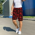 thumbnail image 6 of JUNZAN Red Skulls Pattern Sleep Pajama Shorts for Men,Men's Pajama Bottoms,Sleepwear,Pj Shorts, 6 of 7