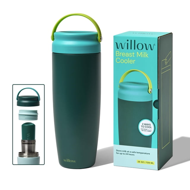 Enfriador de leche materna Willow, 750 ml, acero inoxidable, enebro