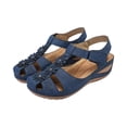 thumbnail image 7 of Sandals Women Dressy Summer Closed Toe Wedge Platform Sandals Vintage Casual Hollow Out Orthopedic Shoes Comfy Bohemia Gladiator Ladies Shoes, 41, 7 of 7