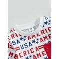 thumbnail image 5 of Infant Baby Boy Fourth of July Outfit 6M 12M 18M 3Y 4Y Short Sleeve Letter Print Tops T Shirt Drawstring Shorts Clothes Set, 5 of 9