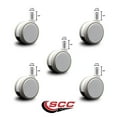 thumbnail image 2 of 3 Inch MRI Safe Casters – 7/16 Grip Ring Stem – Set of 5 – Service Caster, 2 of 2