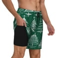 thumbnail image 2 of Naloa Christmas Trees Print Men Swim Trunks with Compression Liner ,Board Shorts,Men's Swim Shorts with Drawstring and Elastic Waistband-3X-Large, 2 of 6